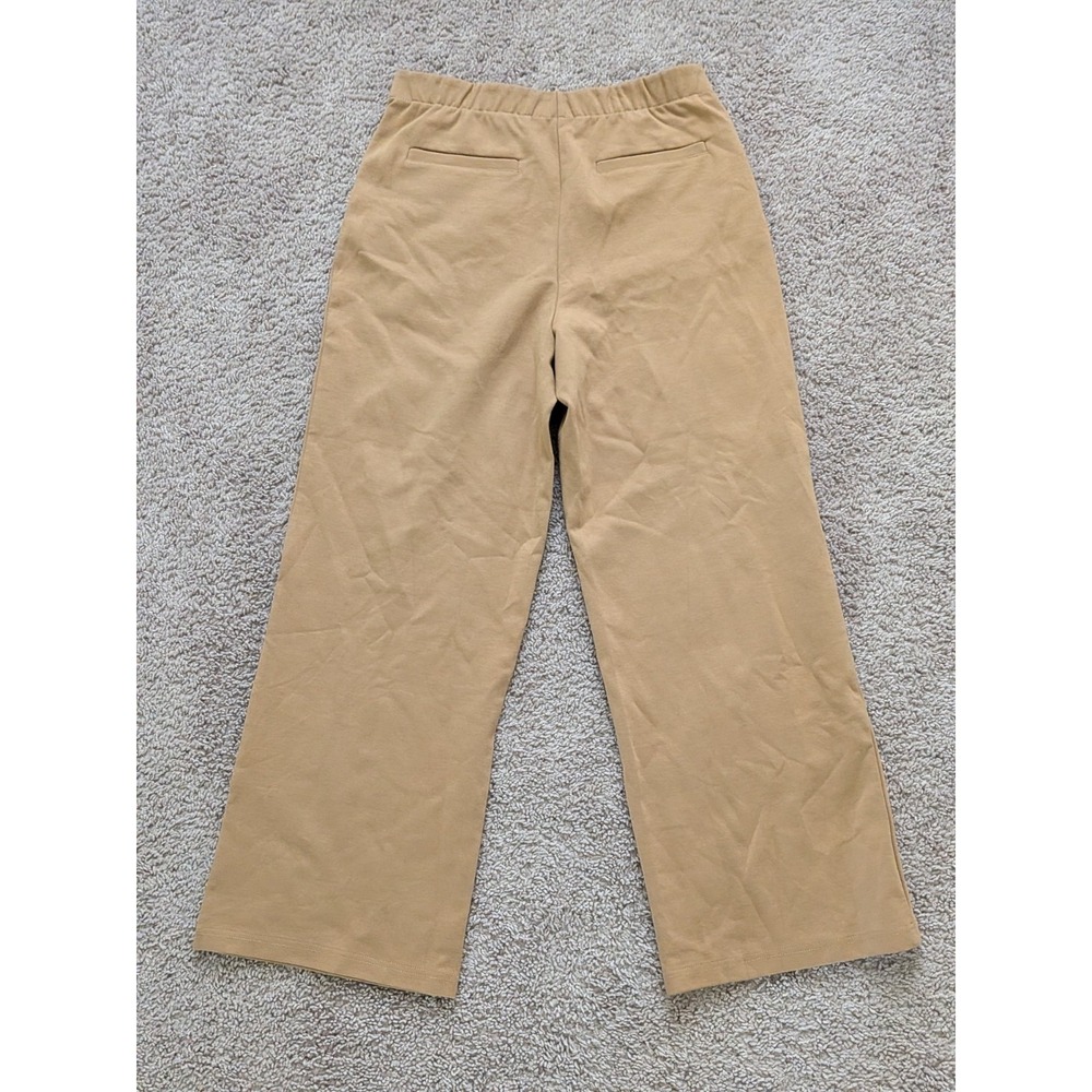 Quince Organic Cotton Double Knit Wide Leg Pants Soft Camel Size Medium NWT - Picture 3 of 10
